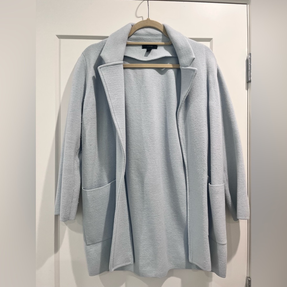 Good Used Condition J. Crew Blue Sweater Blazer Size M